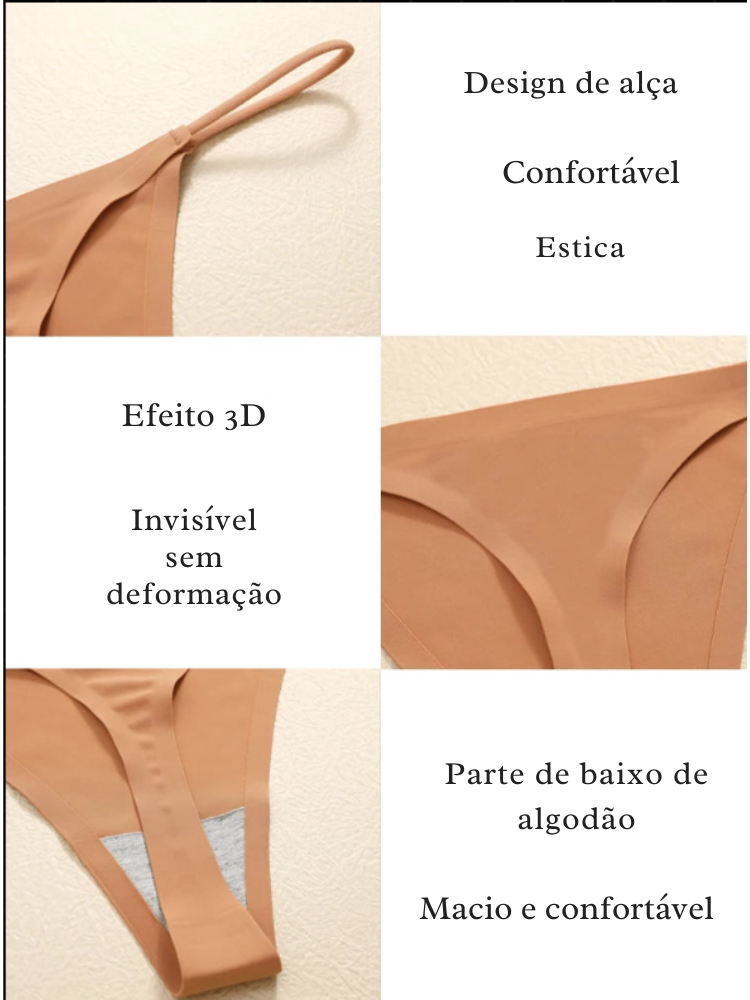 KIT 5 CALCINHAS SEM COSTURA (COMPRE 3 LEVE 5)