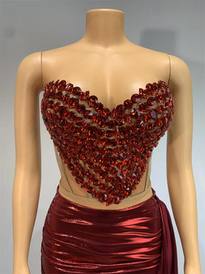 CONJUNTO DE SAIA VERMELHO