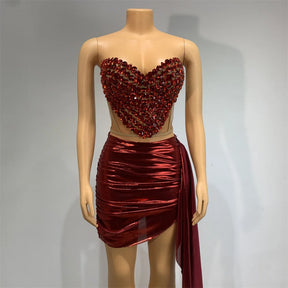 CONJUNTO DE SAIA VERMELHO