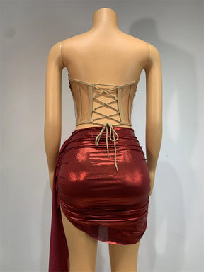 CONJUNTO DE SAIA VERMELHO